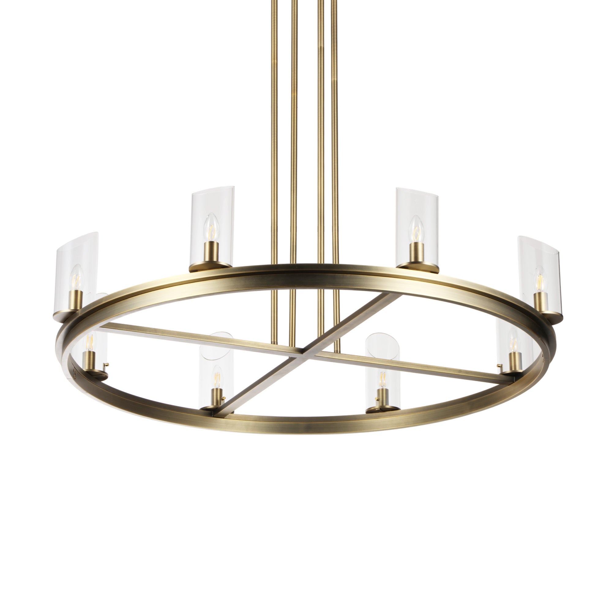 Modern Frame Glass Shade Chandelier