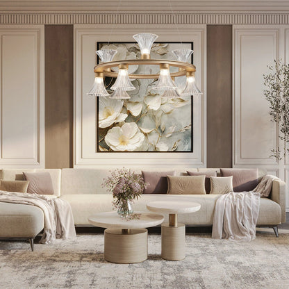 Aria Glass Round Chandelier 25.2"D