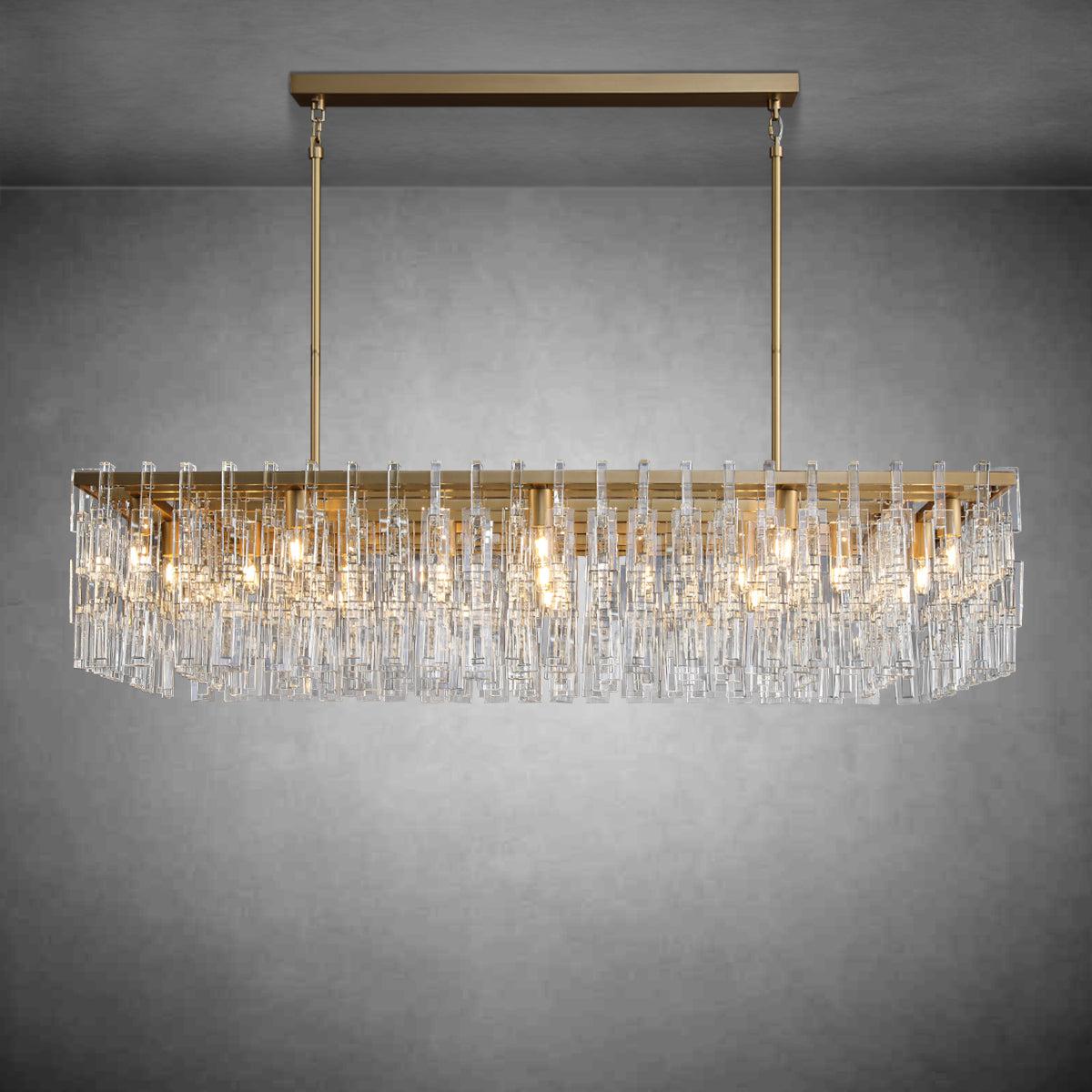 Seraphina Modern Rectangular Crystal Chandelier 60"