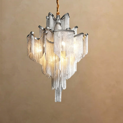 Alisa Luxury Flower Chain Tassel Chandelier