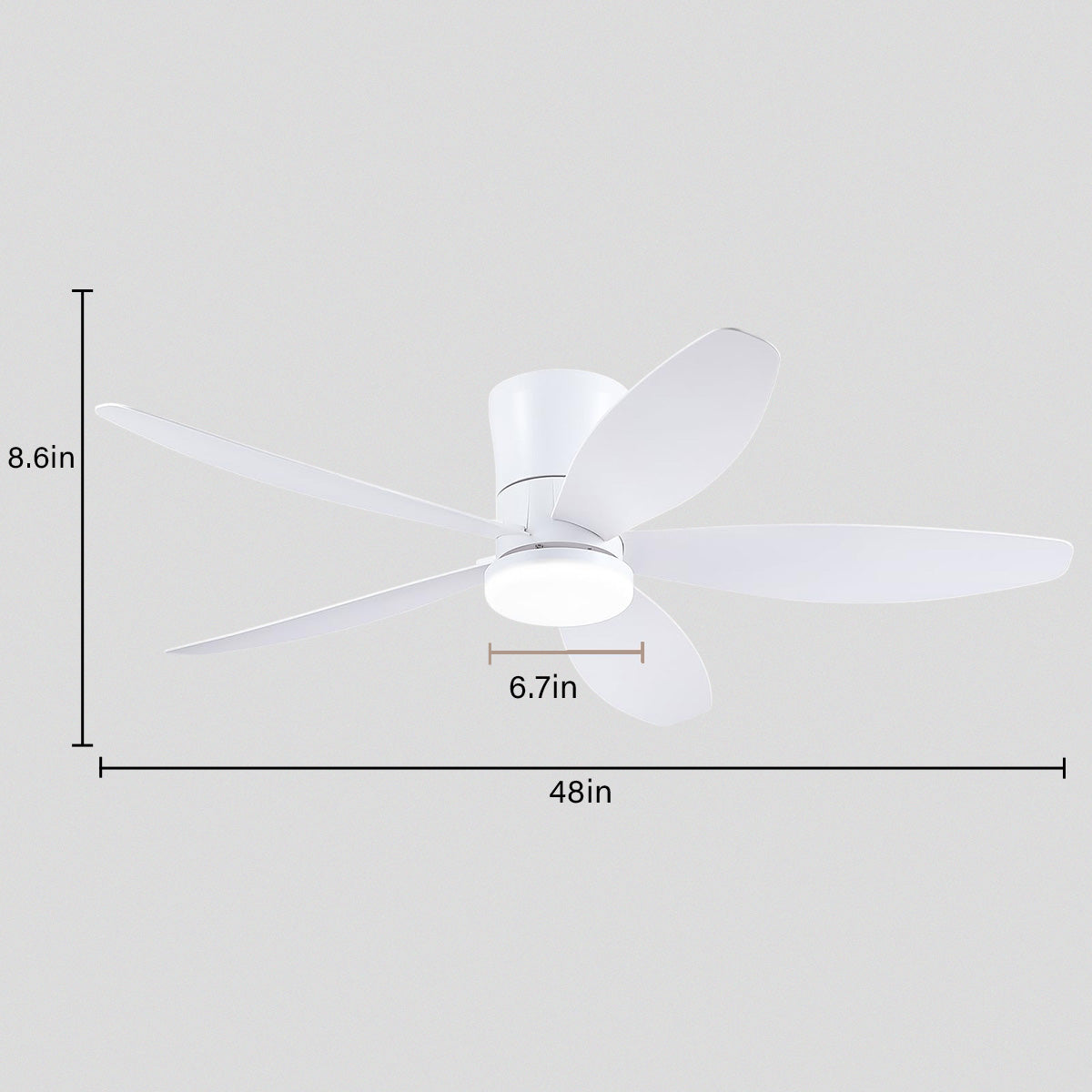 Indoor/Outdoor Recessed Black Ceiling Fan Light