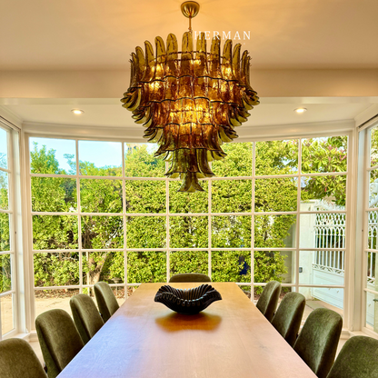 Green Petalo Murano Chandelier 29.5" 35.4"