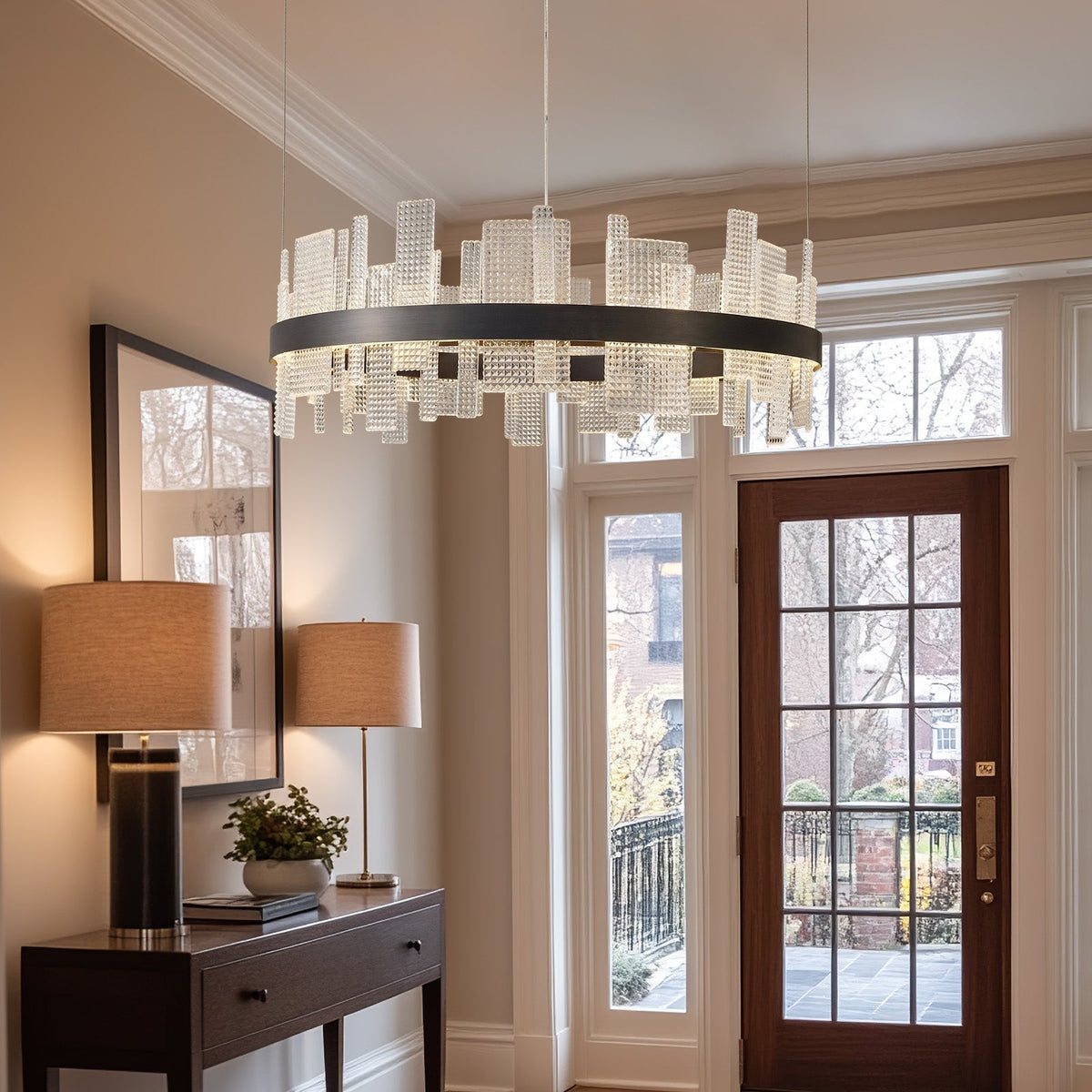 Lyra Round Glass Chandelier