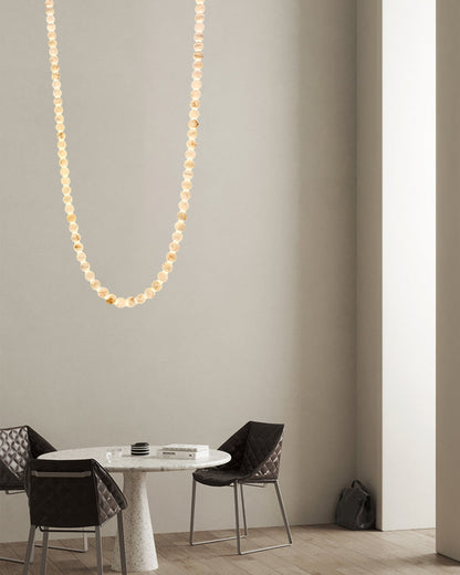 Pearl Necklace Alabaster Globe Beaded Linear Chandelier 40"-197"