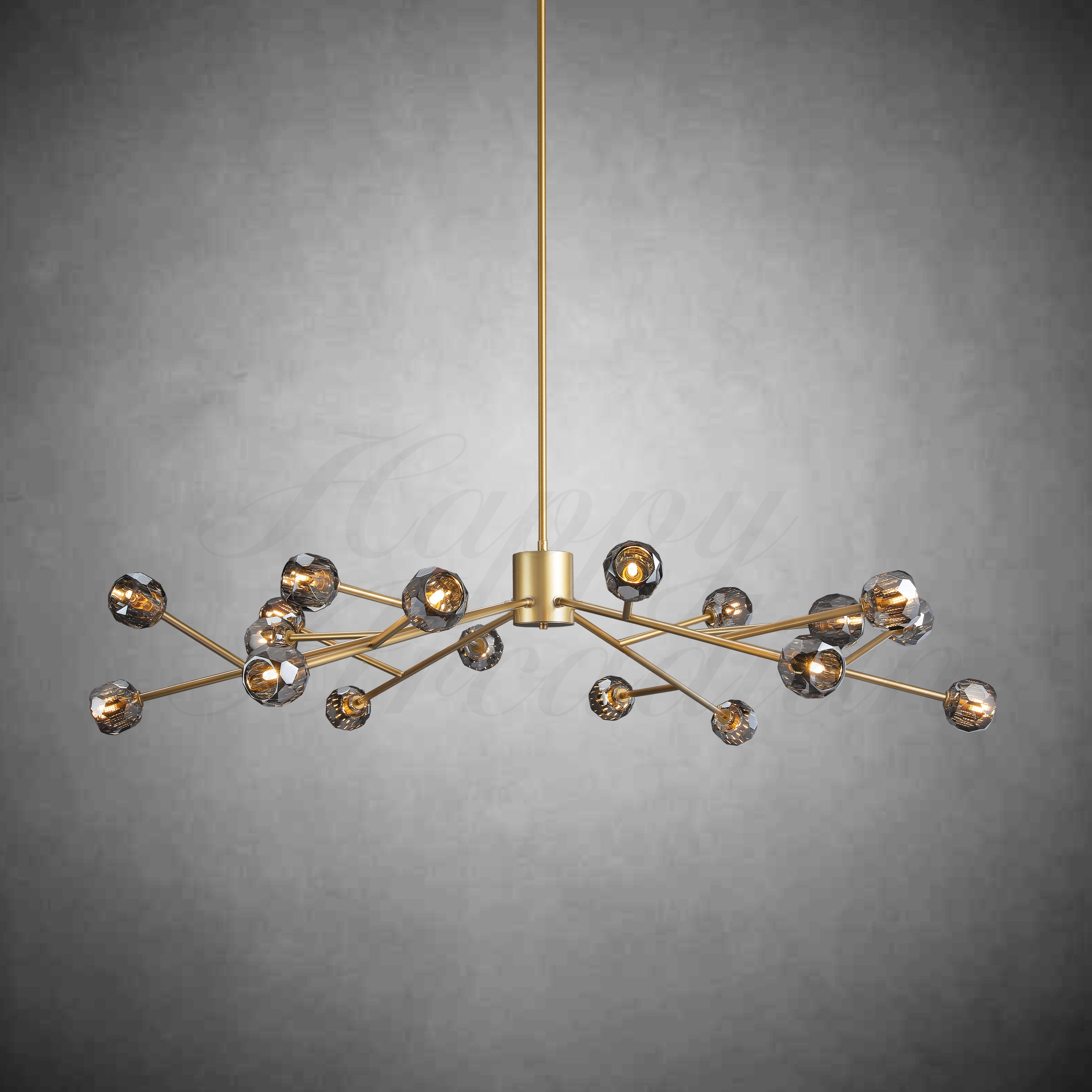 HA Bola De Clear Crystal Round Chandelier 60"