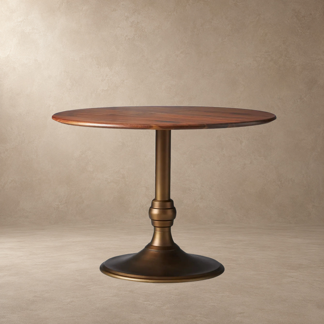 Round Bistro Table with Cast Iron Base