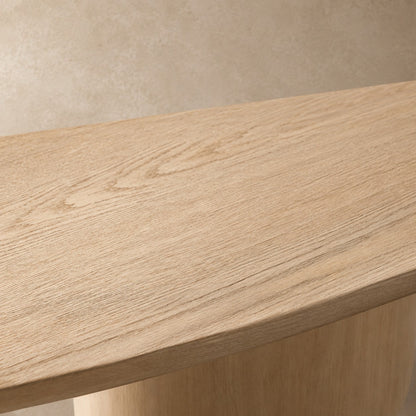 Hand-Sculpted Modern Oval Oak Dining Table
