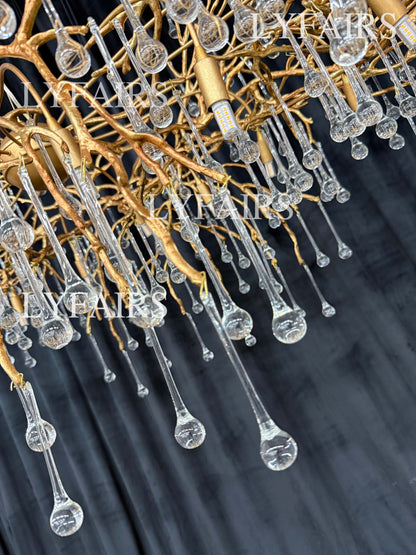 Extra Large Branch Crystal Drops Chandelier for Living/ Dining Room
