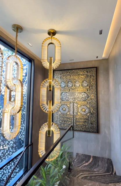 Luxury Crystal Chain Pendant Chandelier for High Ceilings