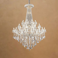 Extra Large Retro Empire Candle Crystal Chandelier for High-ceiling Space