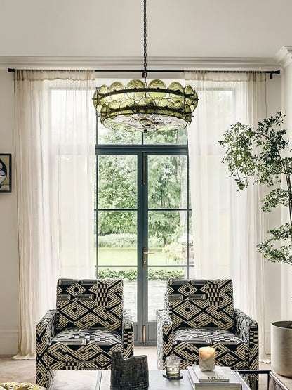 Solaris Disc Murano Chandelier 23.6" 31.5" 39.4"