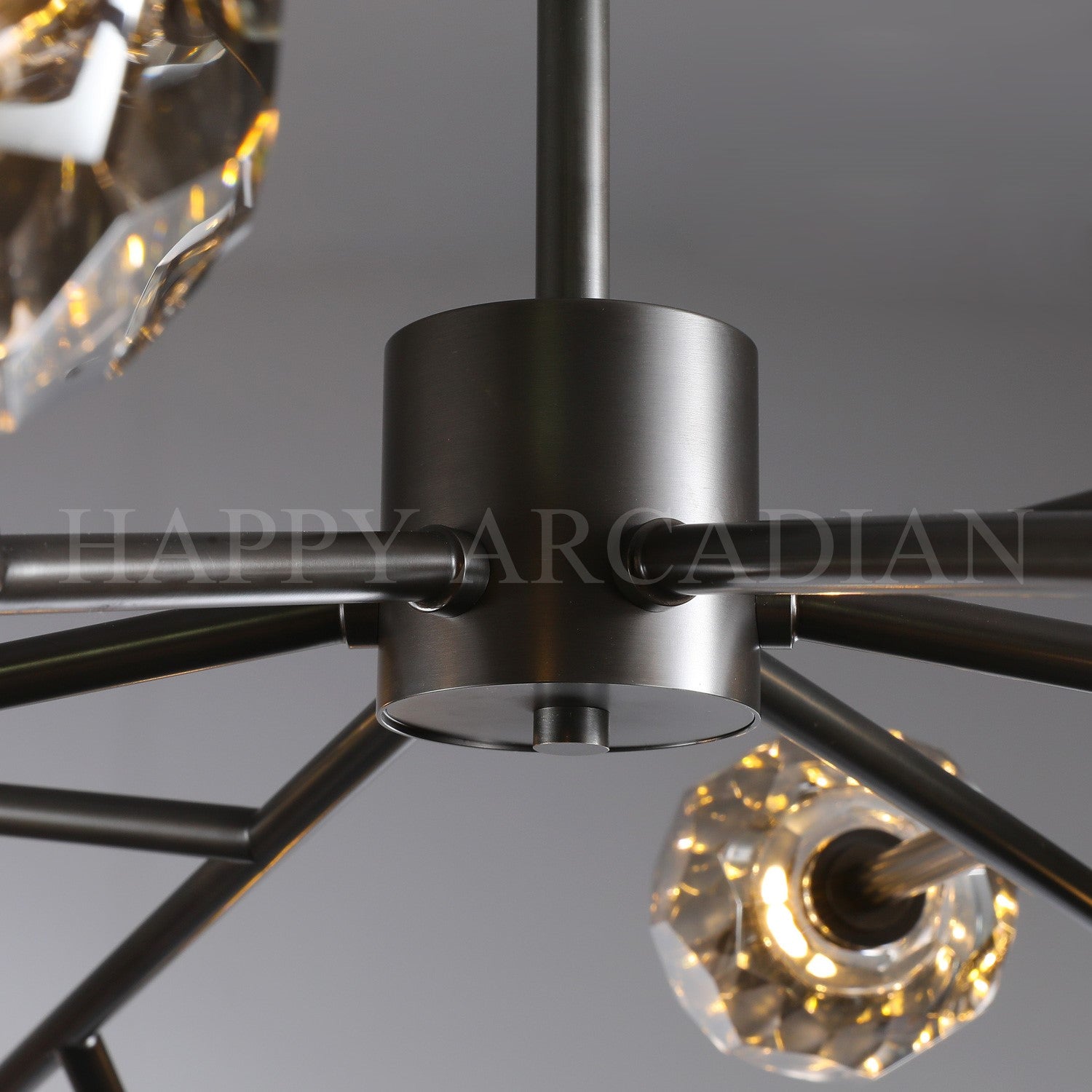 HA Bola De Smoke Crystal Round Chandelier 60"