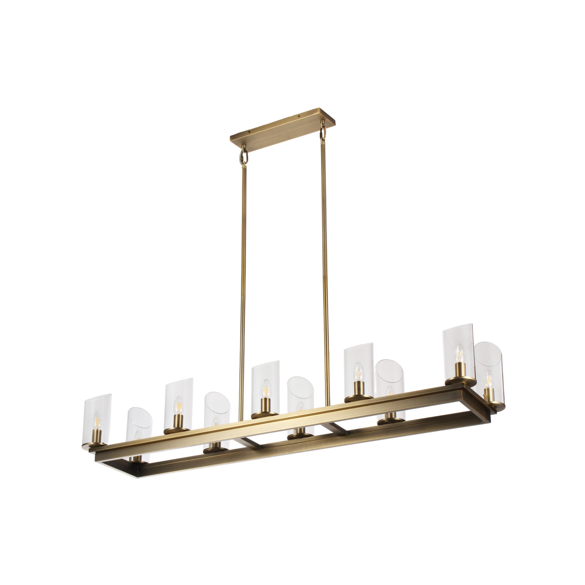 Modern Frame Glass Shade Chandelier