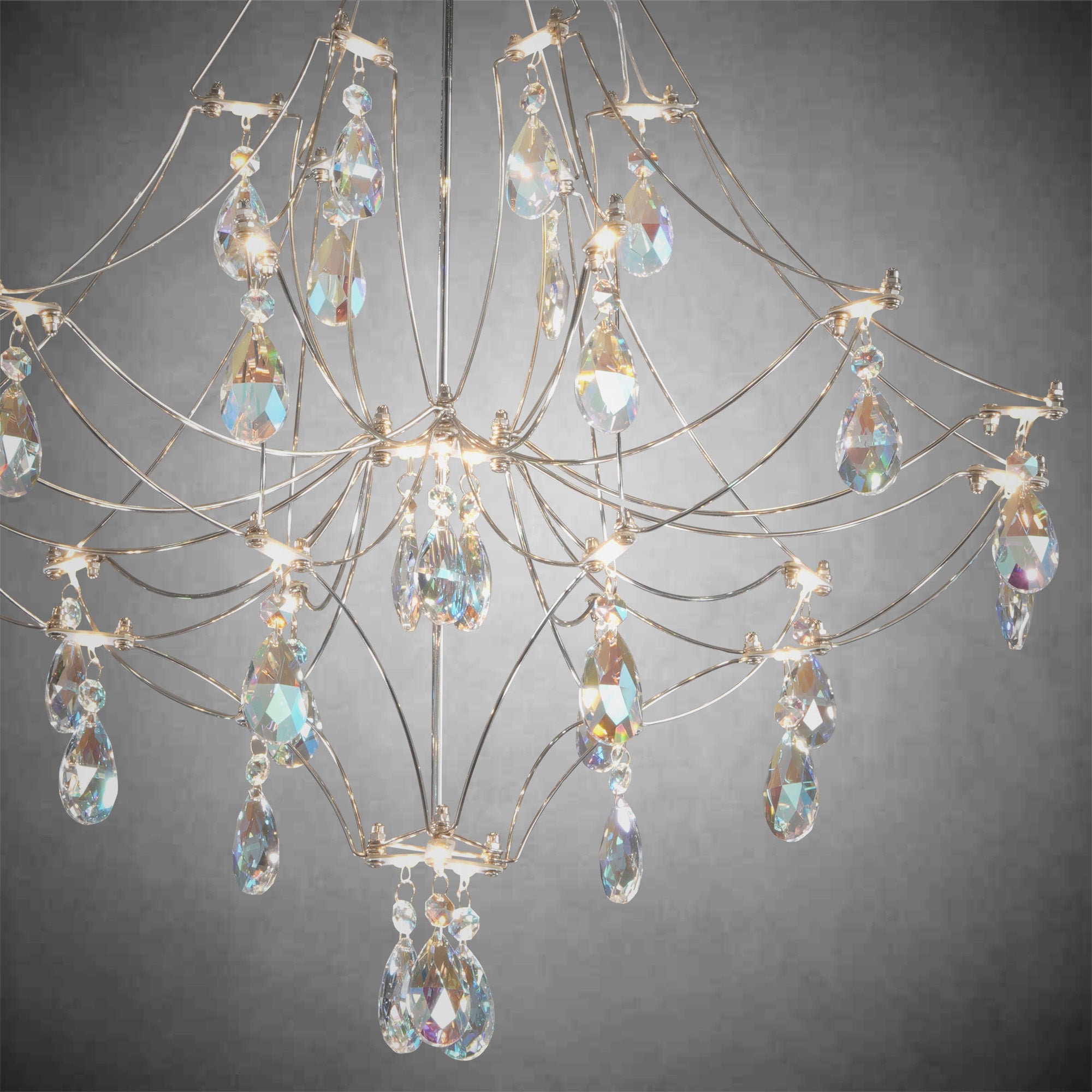 Crystal Chandelier  Sliver  Ceiling Light Fixture