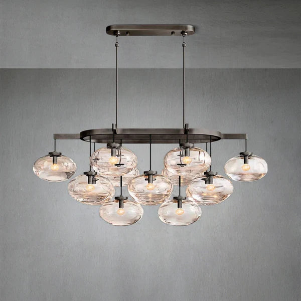 Cabrlet Clear Glass Linear Chandelier 54"