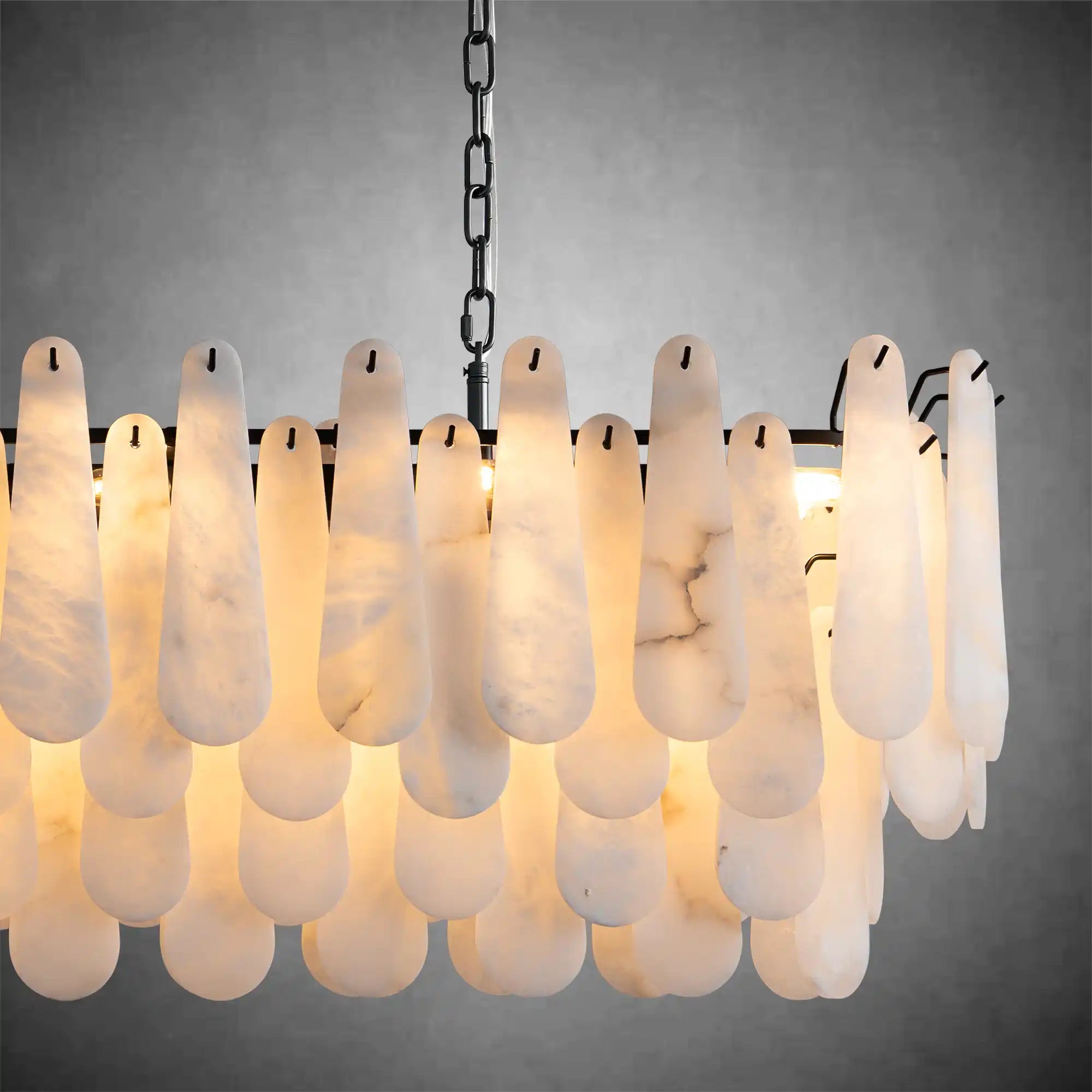 Modern Alabaster Black Round Pendant light