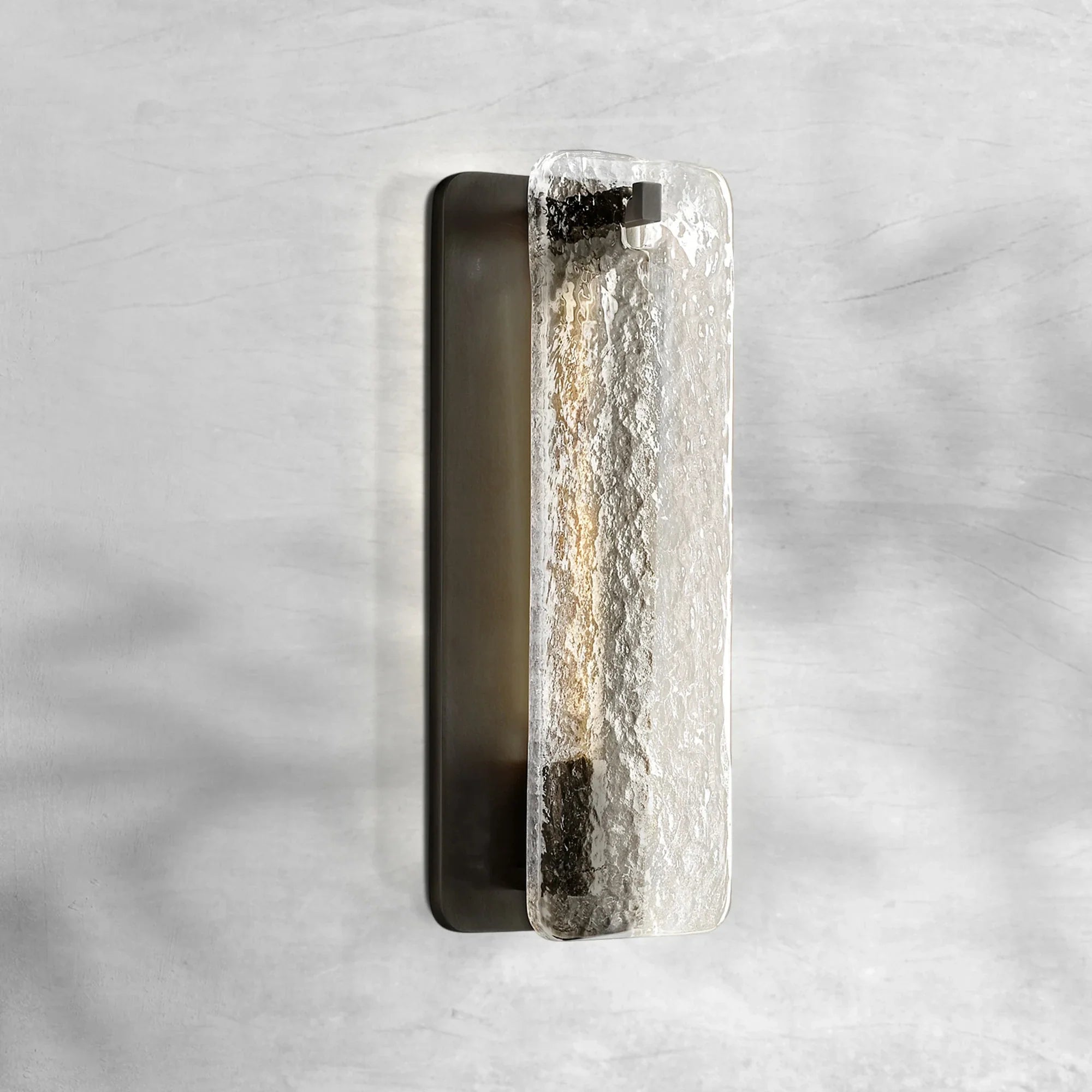 Elegant Calame Glass Wall Sconce with Burnished Brass Finish