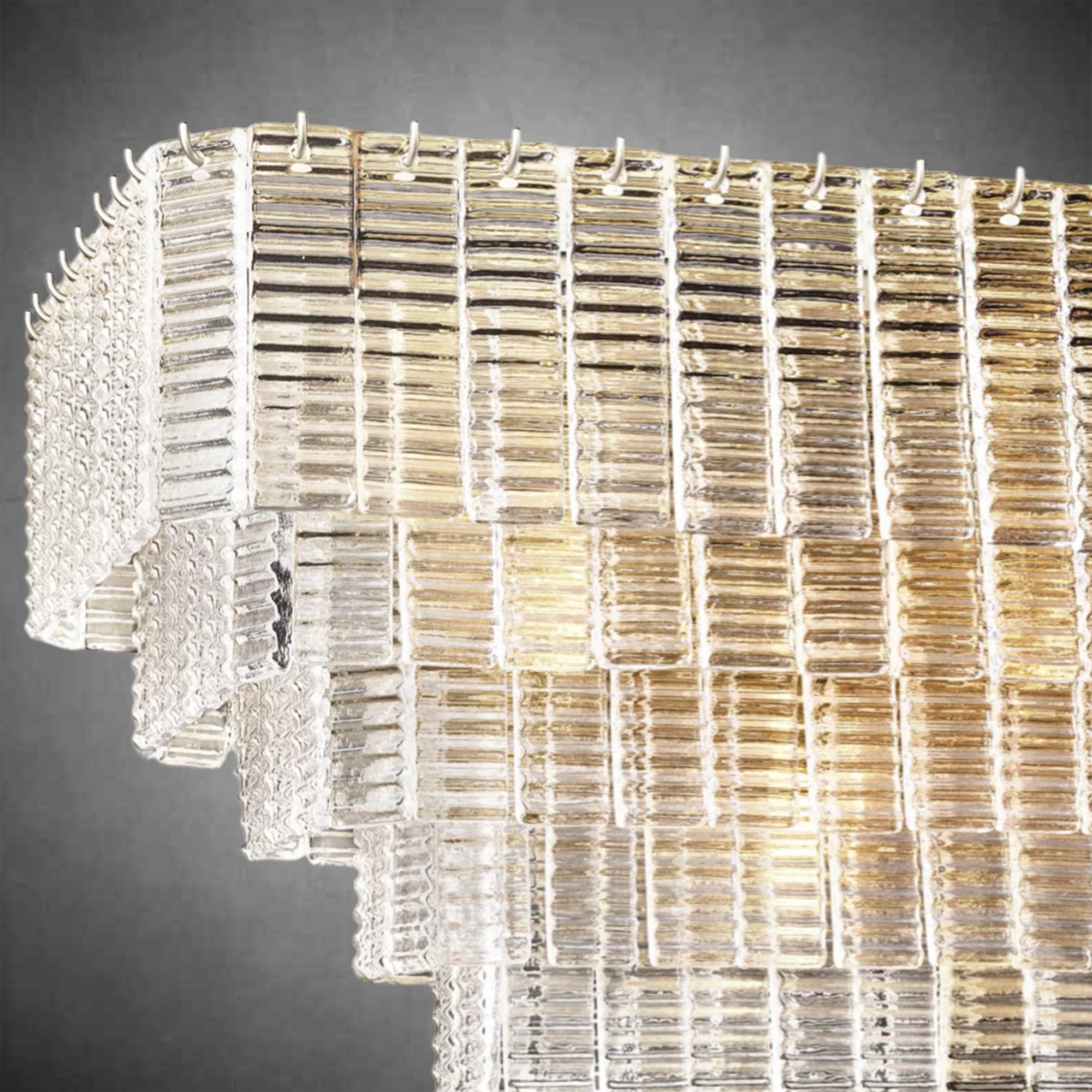 HA Sirena Clear Glass Rectangle Chandelier 59"