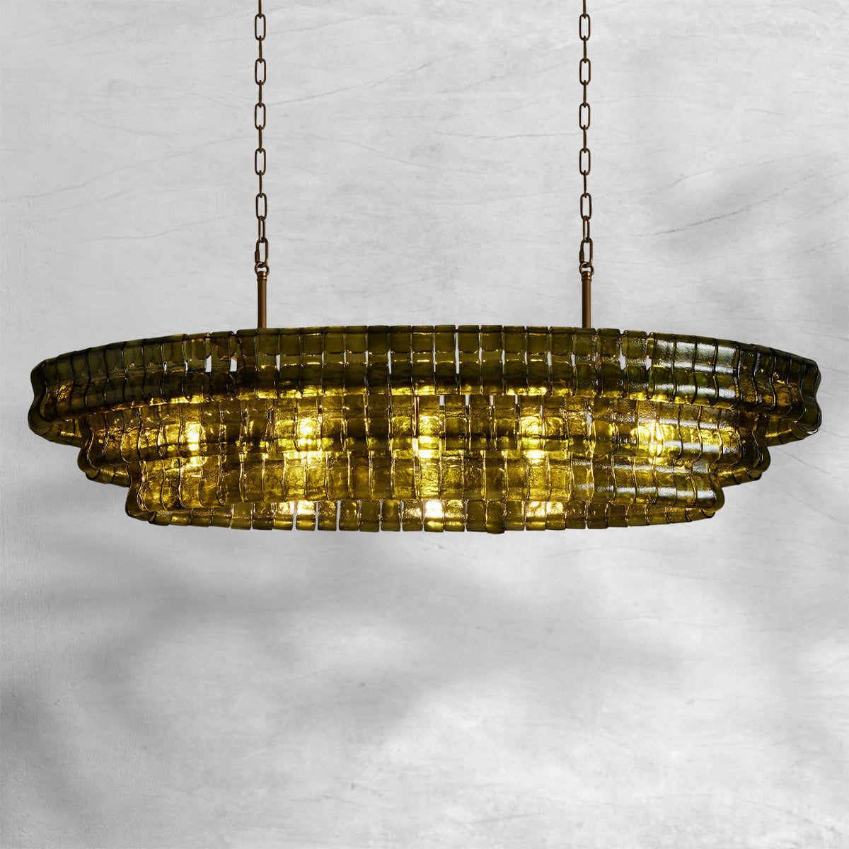Glacien Oval Chandelier 54"W/65"W