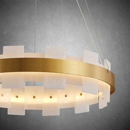 Rectangle Linear Alabaster Chandelier