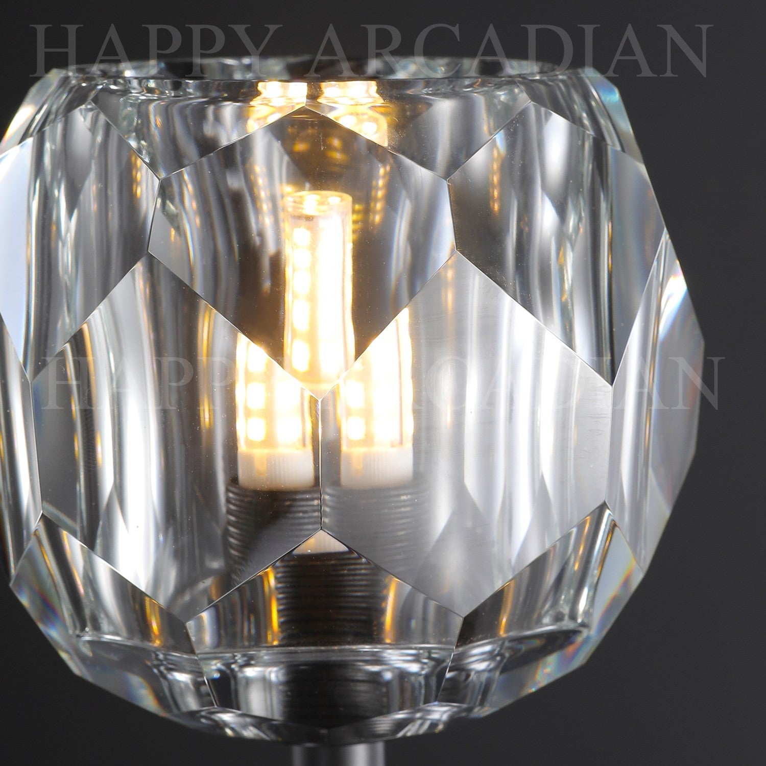 HA Bola De Short Style Clear Crystal Wall Sconces