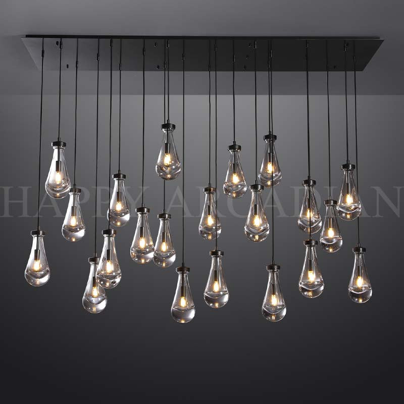 HA Raindrop Glass Linear Chandelier 72"