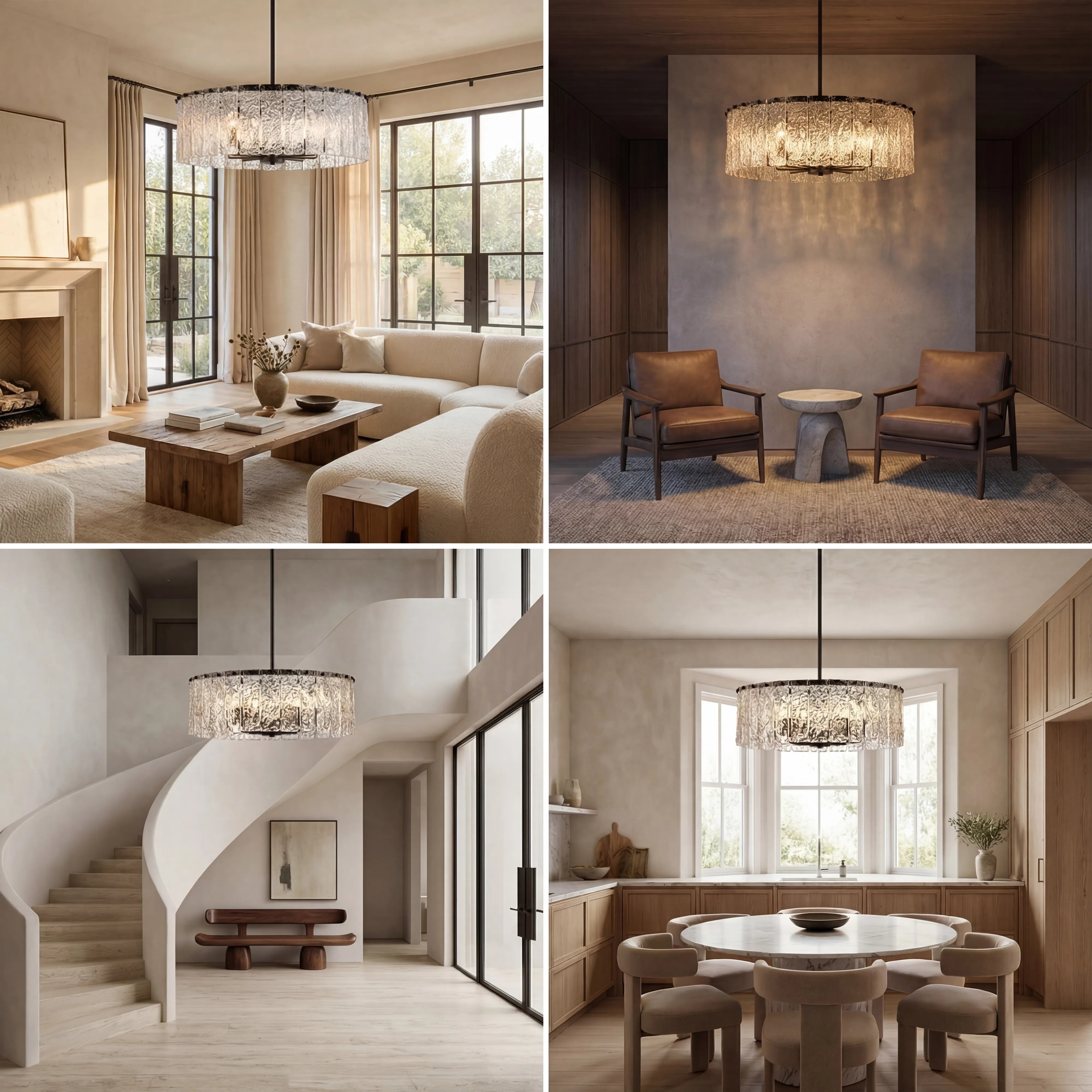 Haloire  Round Glass Chandelier