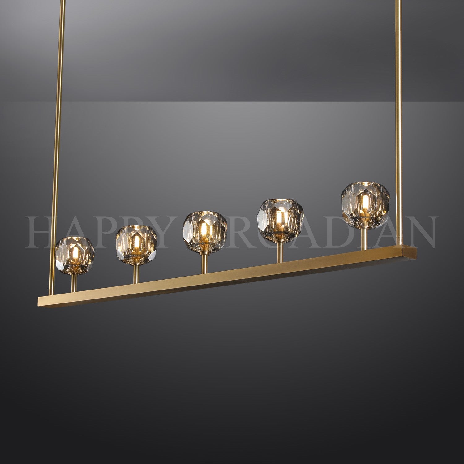 HA Bola De Smoke Glass Linear Chandelier 48" for Living room