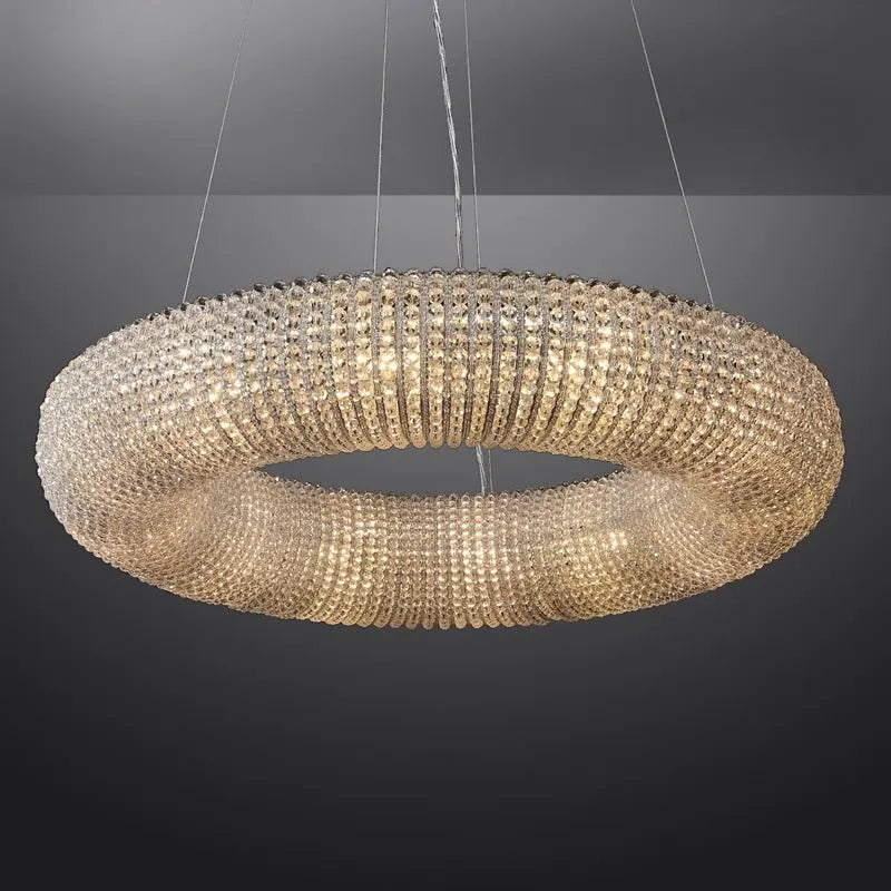 Amber Luxury Crystal Clear Round Chandeliers