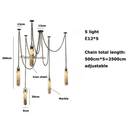 Happyarcadian Black & White Marble Chandelier