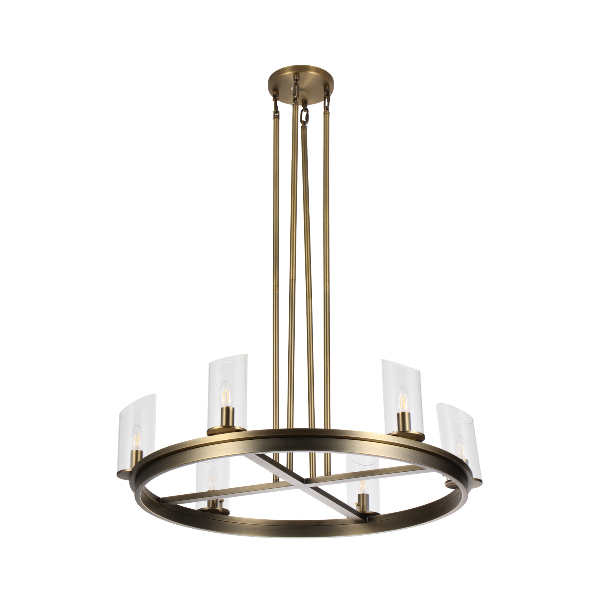 Modern Frame Glass Shade Chandelier
