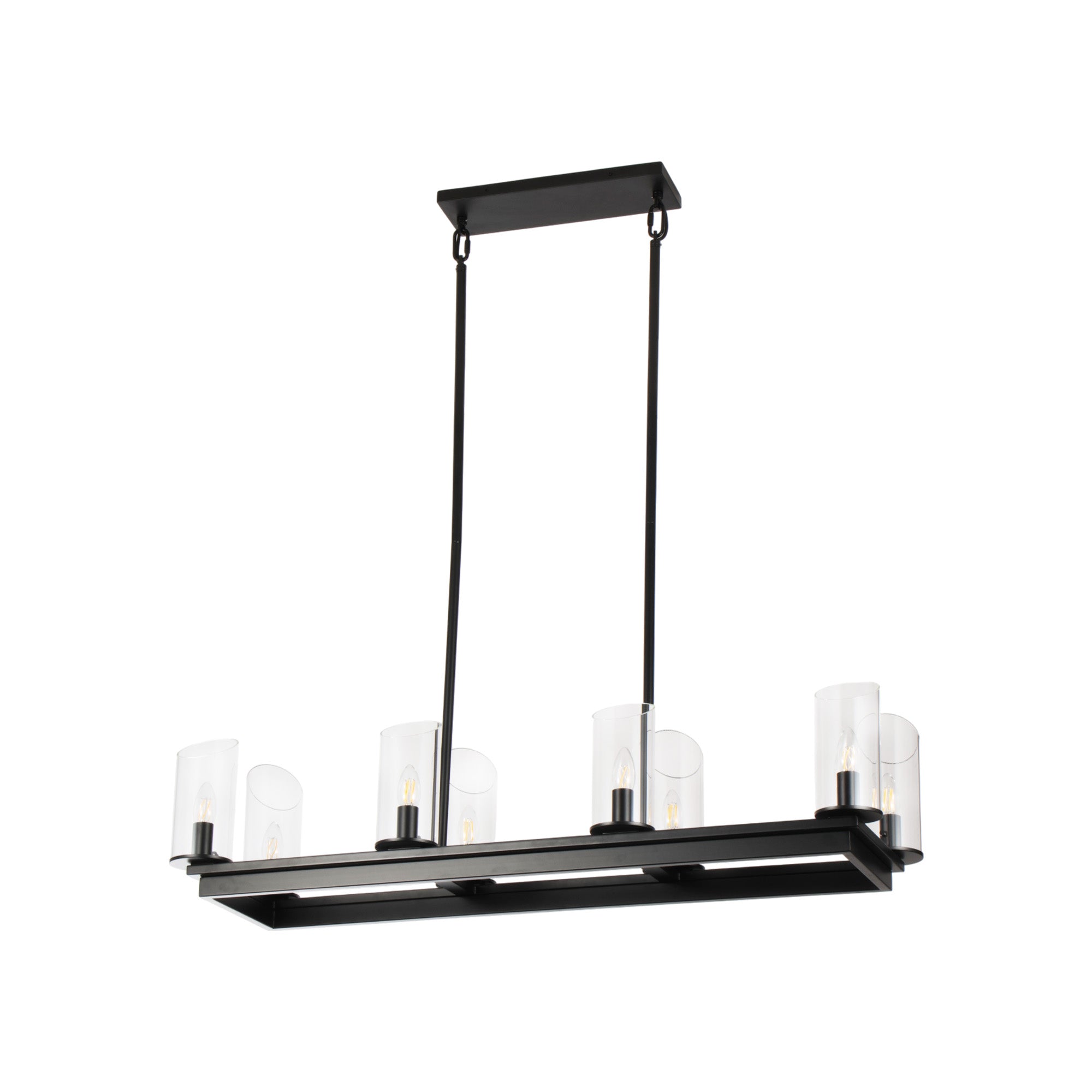 Modern Frame Glass Shade Chandelier