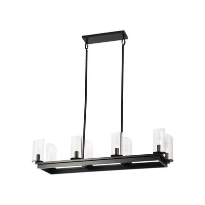 Modern Frame Glass Shade Chandelier