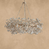 Faverelle chandelier in silver leaf finish, crystal-branch crown design