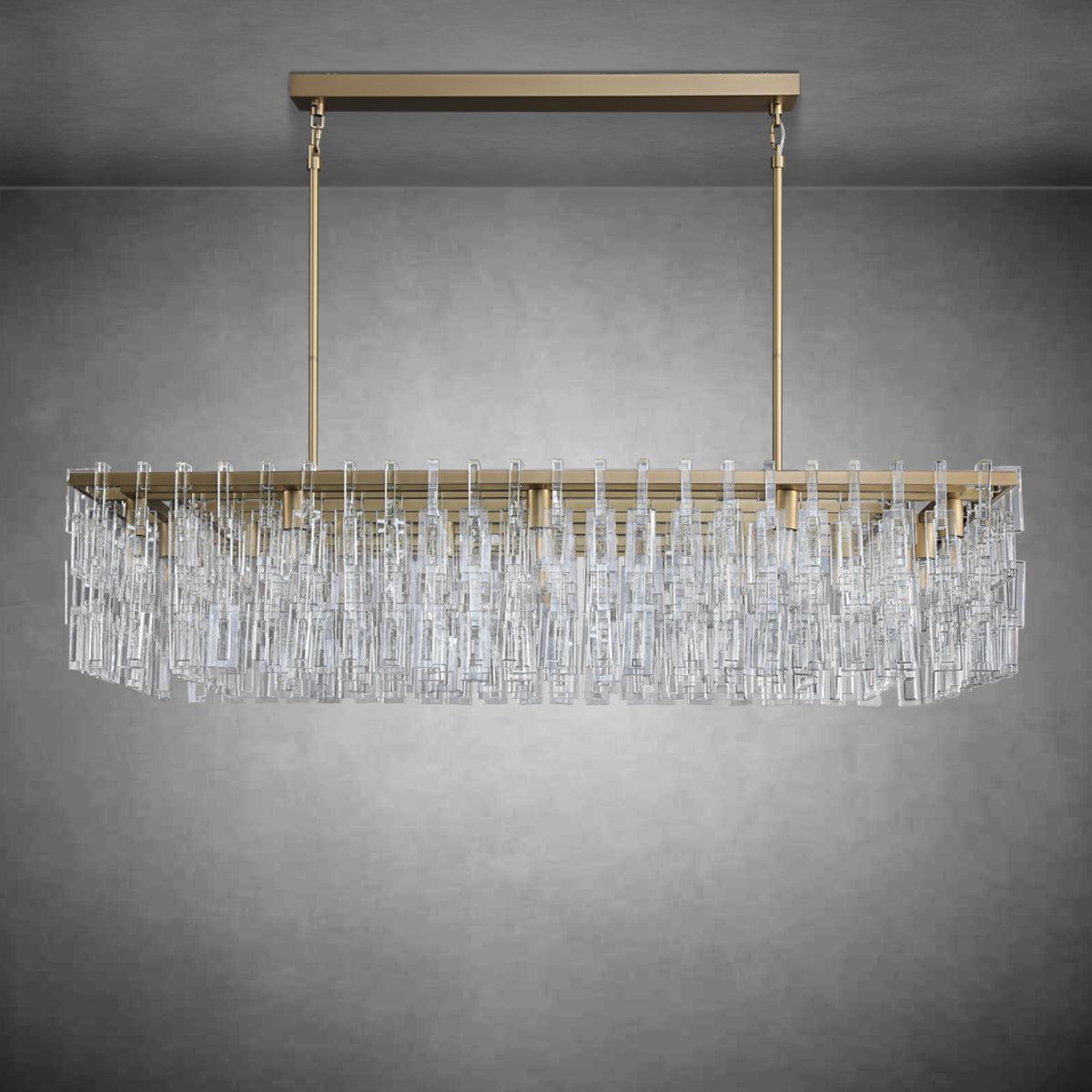 Seraphina Modern Rectangular Crystal Chandelier 60"