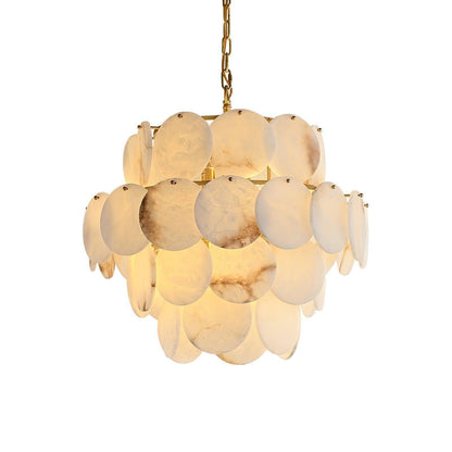 Alabaster Shell Brass Chandelier with 2/3/4/5/6 layer