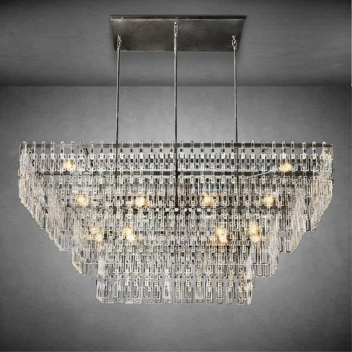 Seraphina Tiered K9 Crystal  Rectangle Chandelier