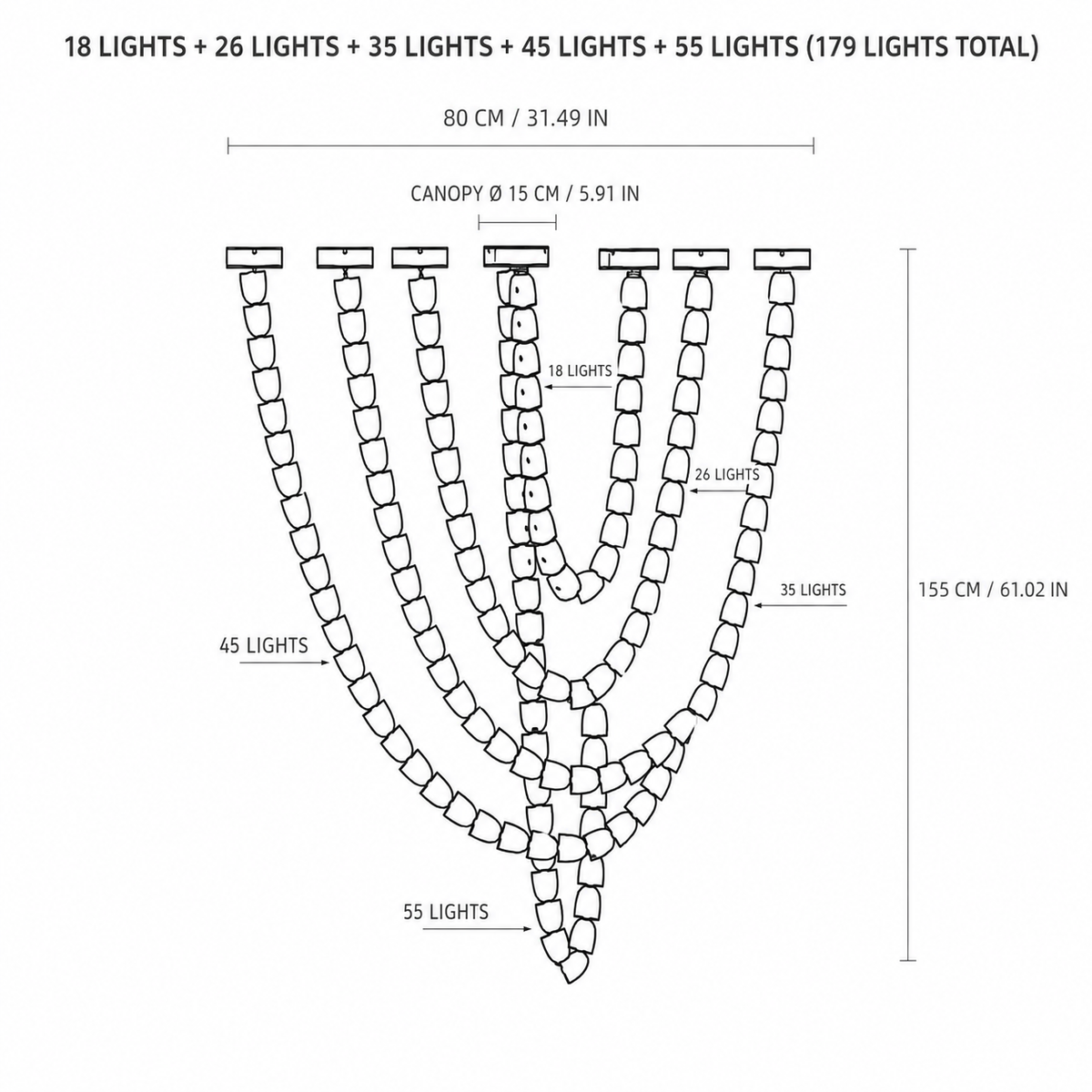 Versailles Veil Cascading Crystal Chandelier
