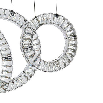5 Hoop Crystal Progression Chandelier Chrome