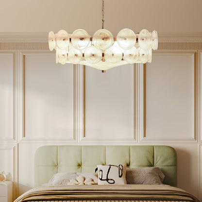 Solaris Disc Murano Chandelier 23.6" 31.5" 39.4"