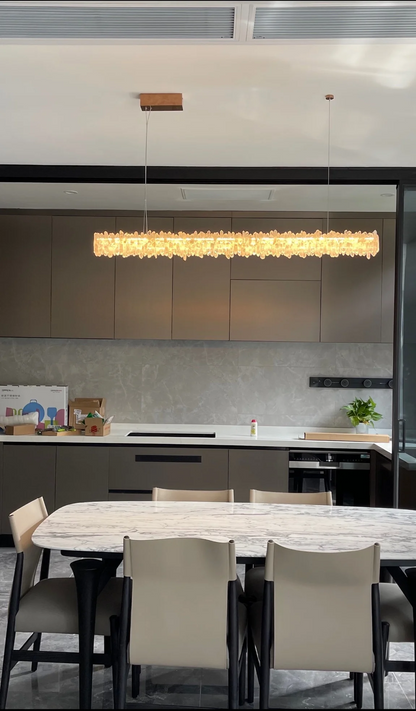 Rock Crystal Linear Chandelier