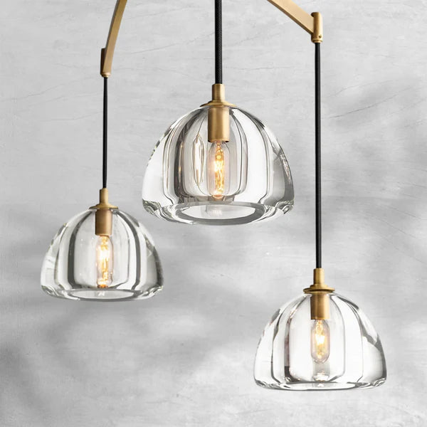 Hemispheae Modern Glass Linear Chandelier 54" 72"