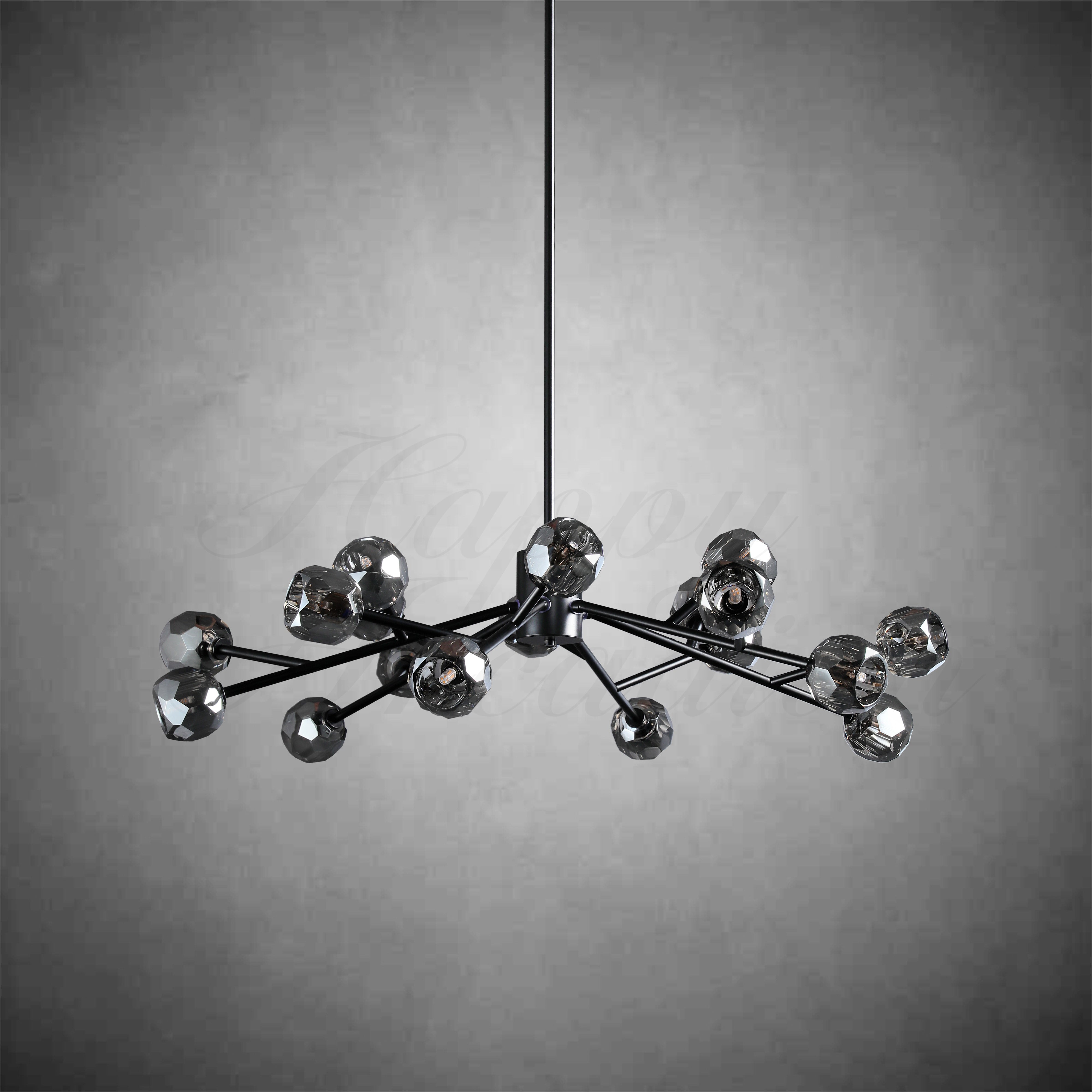 HA Bola De Clear Crystal Round Chandelier 48"