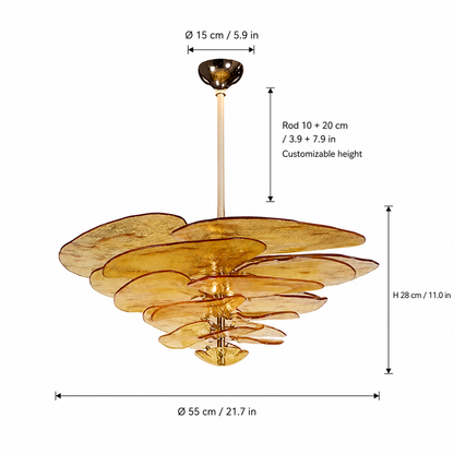 Petal Cascade Artisan Murano Chandelier 21.7"-39.4"