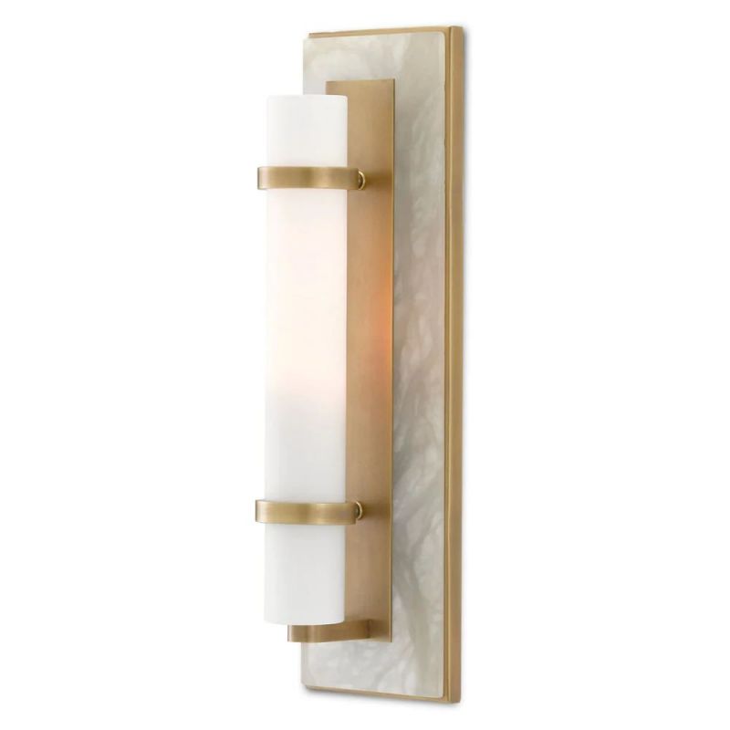 Alabaster Bruneau Brass Wall Sconce