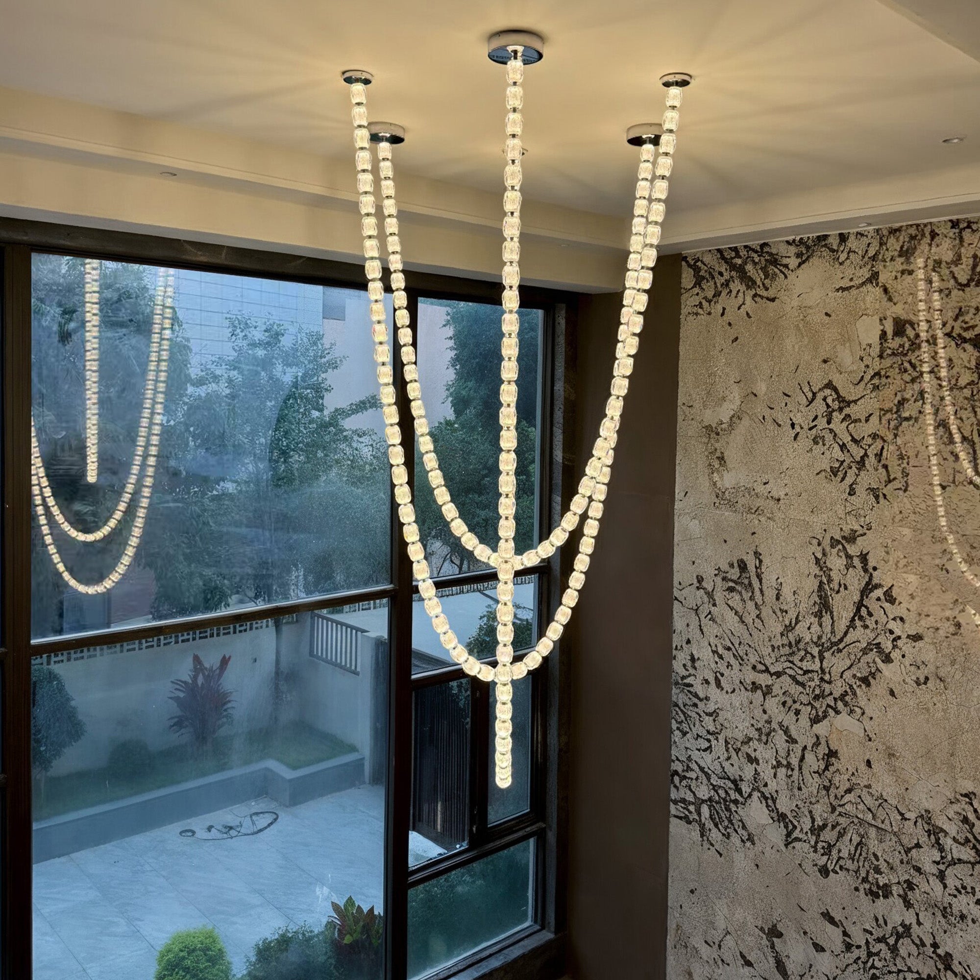 Modern Crystal Bead Chandelier