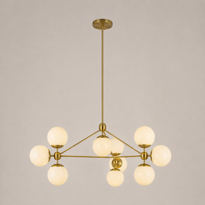 Modo 3-Sided 10-Globe Glass Chandelier 37"