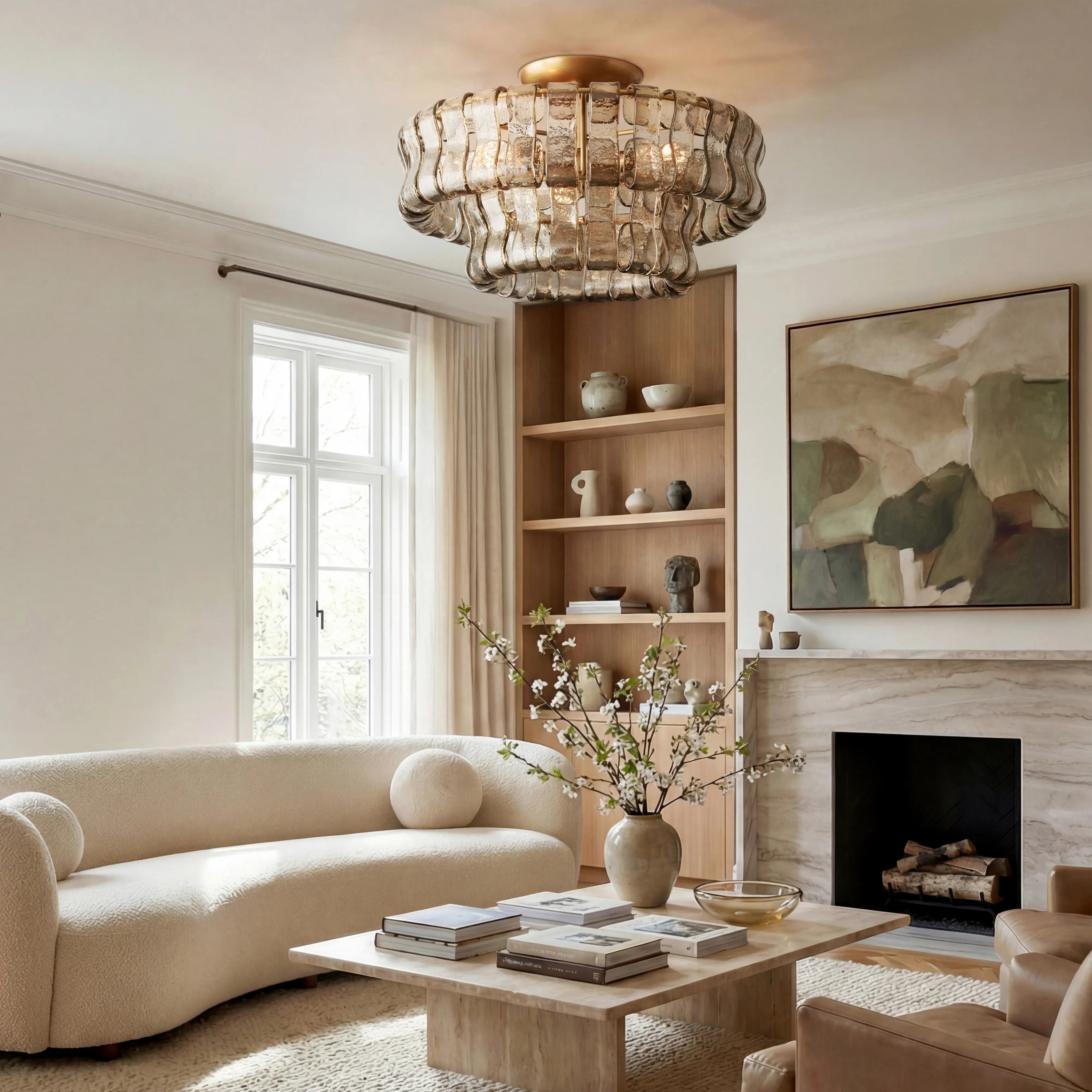 Ghiaccio Glass Flushmount