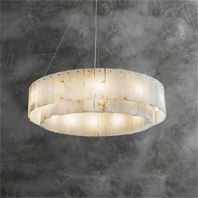 Mancy Alabaster 2-Tier Round Chandelier