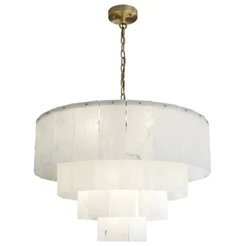 Mancy Classic Alabaster Multi-Layer Round chandelier 31"